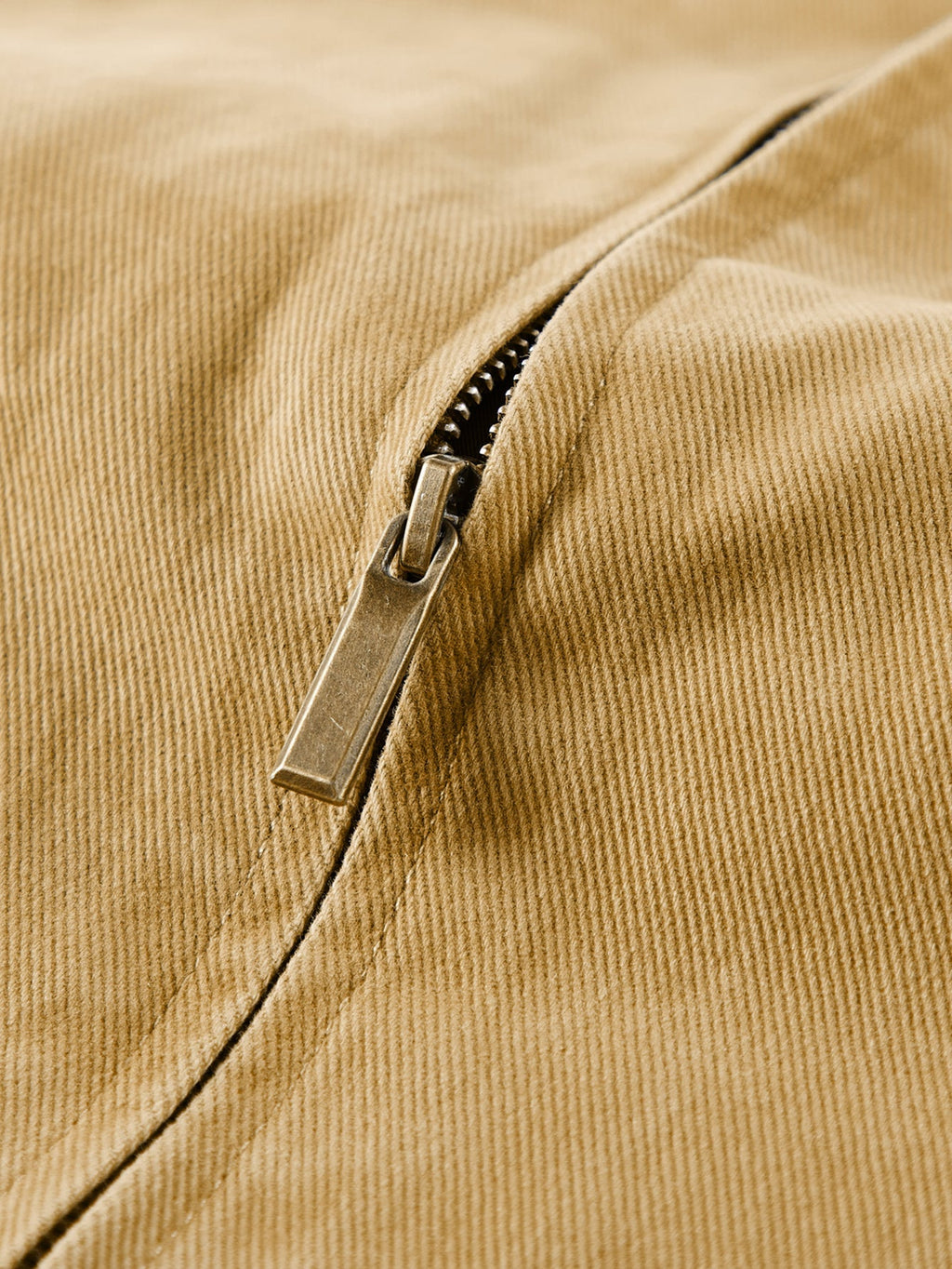 Washed Corduroy Collar Zip-Up Jacket