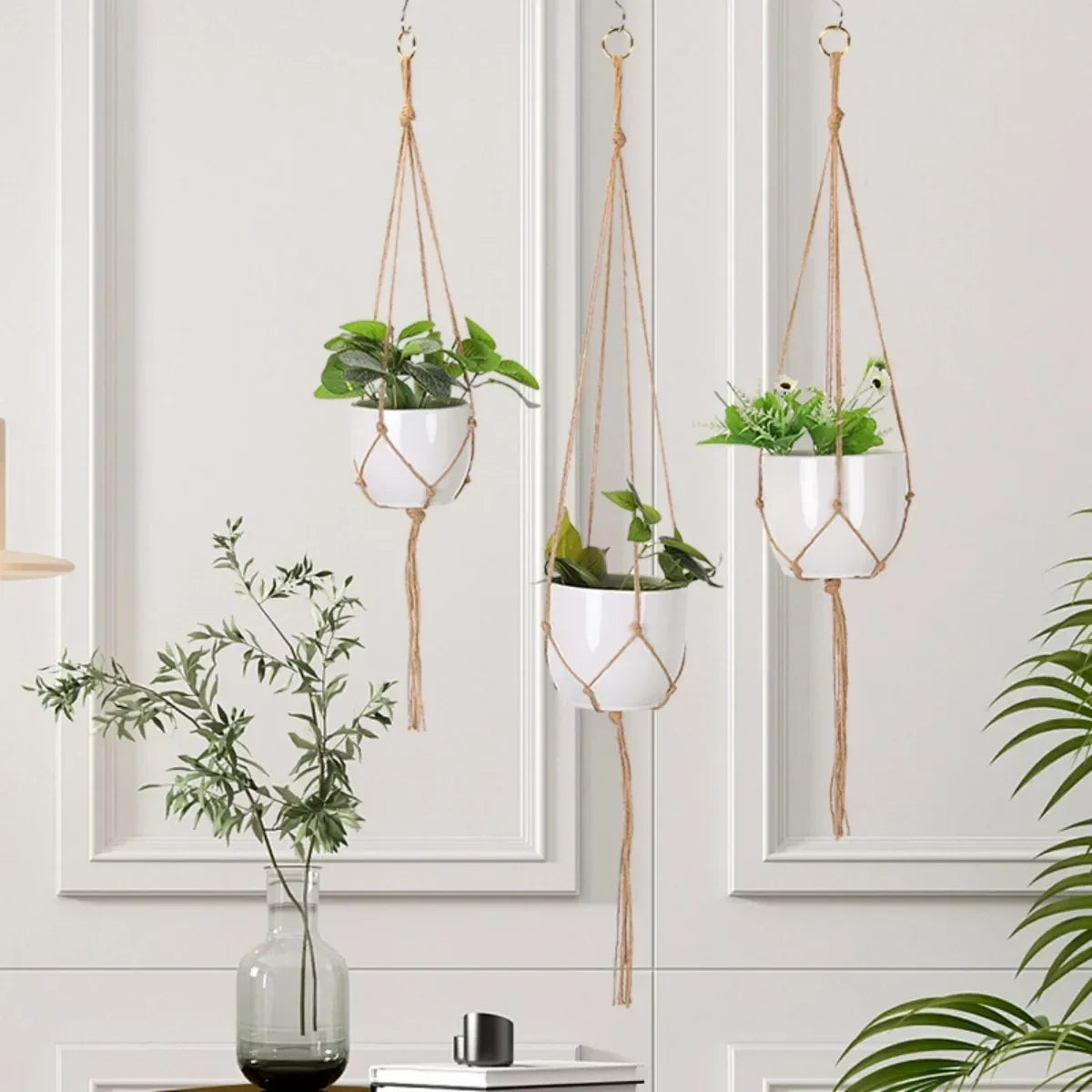 Handmade Cotton Rope Hanging Planter Holders