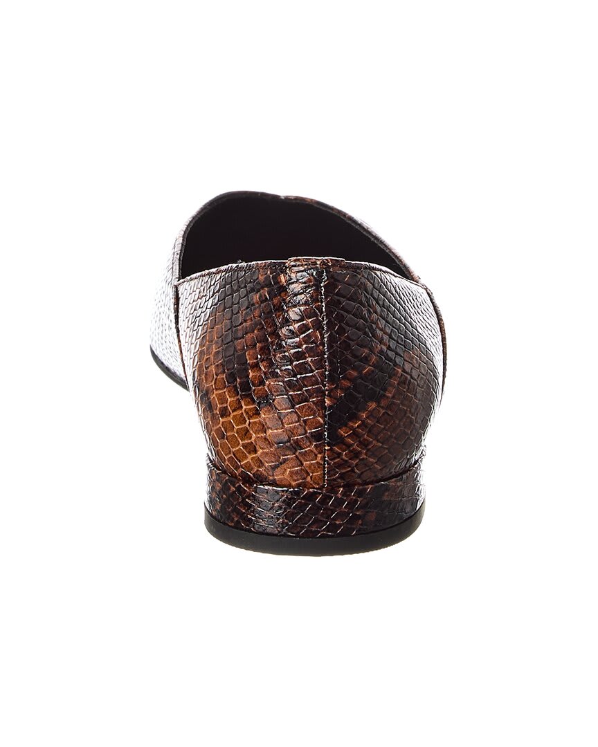 M by Bruno Magli Parma Snake-Embossed Leather Flat