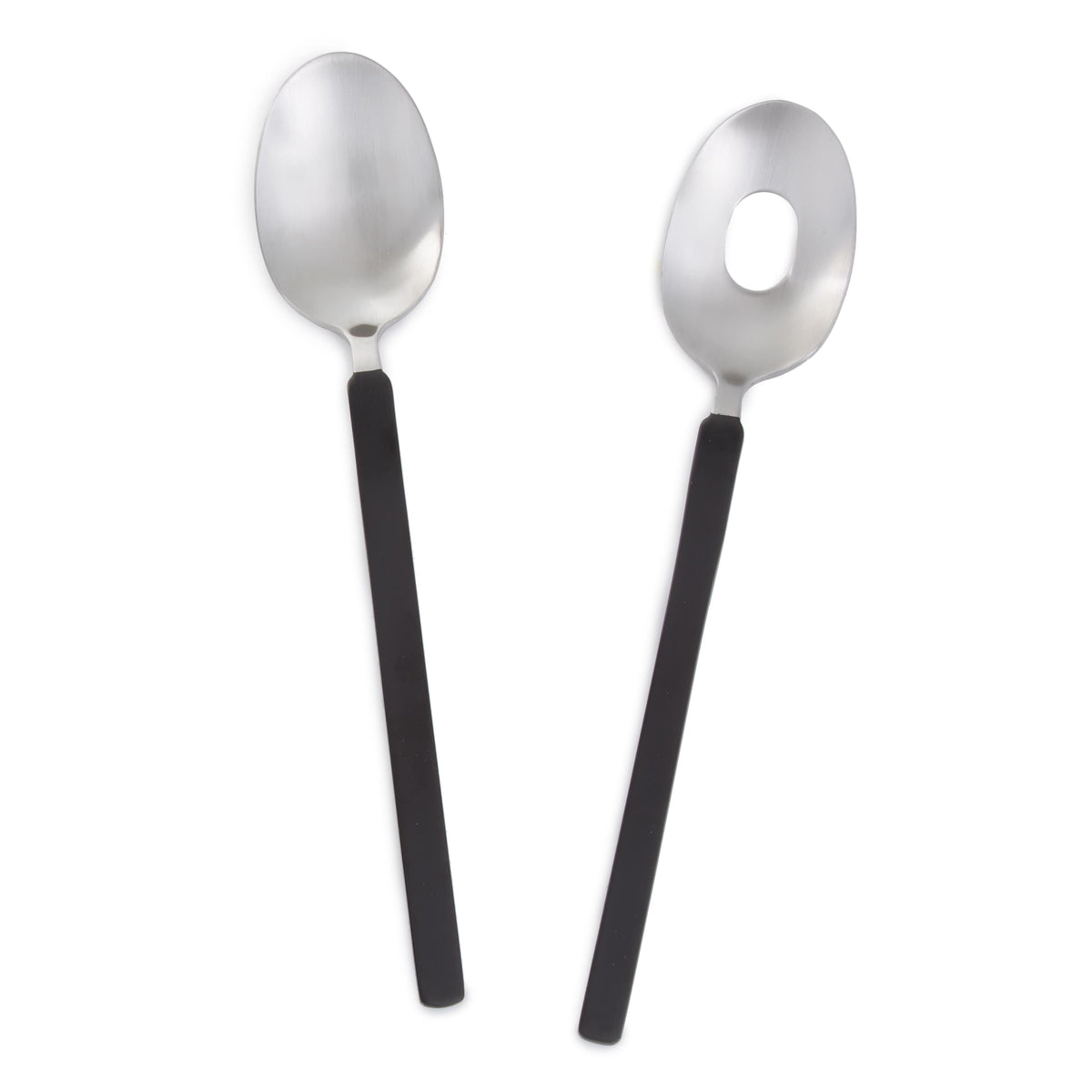 BergHOFF 2Pc Stainless Steel Salad Serving Utensils Duo, Smokey Black