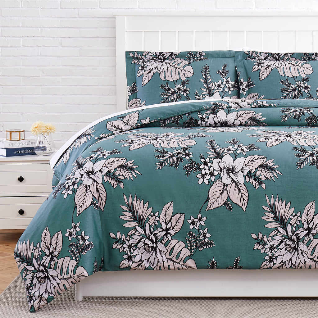 Southshore Fine Linens Flora 300 Thread-Count 100% Cotton Duvet Cover Set